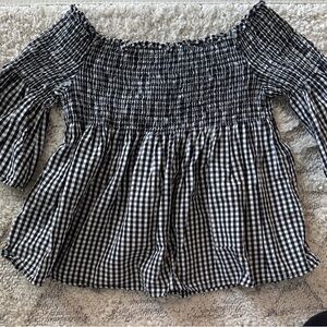 BB Dakota Gingham Off-Shoulder Blouse